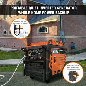 GENMAX 10,500W Super silencioso Tri-FUEL (Gasolina, gas propano, gas natural) 120 V/240 | V50A