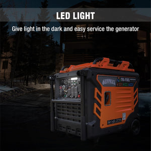 GENMAX 10,500W Super silencioso Tri-FUEL (Gasolina, gas propano, gas natural) 120 V/240 | V50A