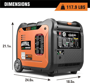 GENMAX 6,000W Super silencioso Dual (Gasolina, gas GLP)