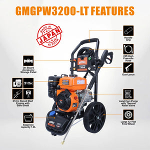 GENMAX 3200 PSI 2.5 GPM | Gas Powered Pressure Washer With 5 Quick Connect Nozzles