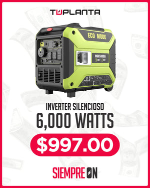 GreenMagic MG6500DEi  Super silencioso | Inverter |  Dual Fuel | 120V (Black Friday)