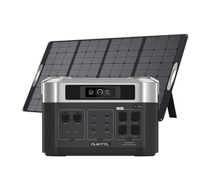 OUKITEL COMBO BP2000 + B2000 | 2048Wh / 2200W + Expansión B2000 de 2,048Wh + Placa solar de 200w.