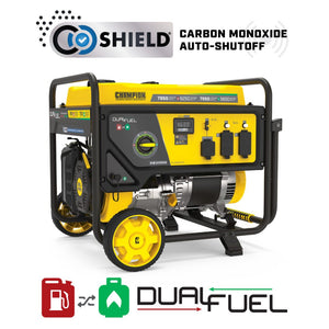 6250W Dual Fuel Generator with CO Shield