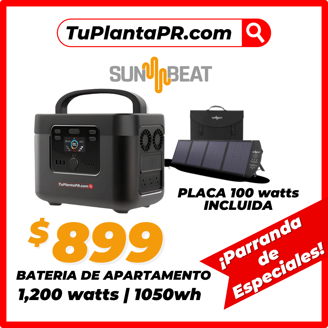 🎅🏼 Parranda de Especiales🎄 | Sun Beat GO UPS 1200W 1050Wh(Enow) + Placa de 100w (Perfecto para apartamentos o condominios)