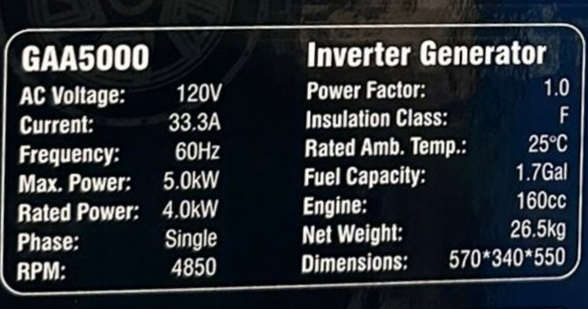 LUCAS "Black Edition" | INVERTER | 5,000 Watts (Black Friday)