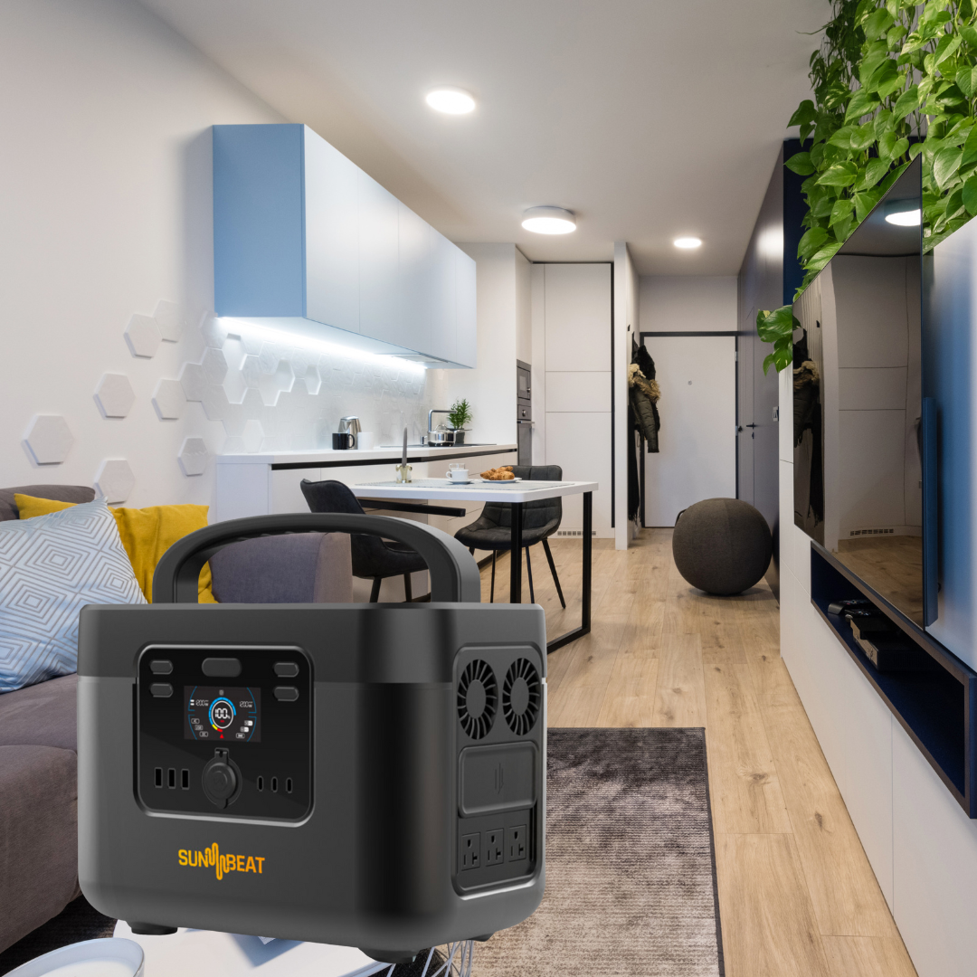 SunBeat GO UPS 1200W 1050Wh(Enow) + Placa de 100w (Perfecto para apartamentos o condominios)