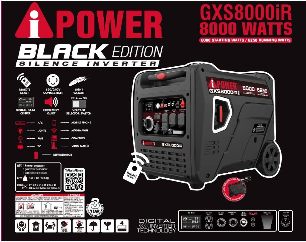 A-IPOWER BLACK EDITION GXS8000iR | INVERTER | 8000 WATTS |