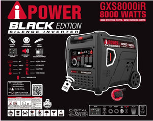 A-IPOWER BLACK EDITION GXS8000iR | INVERTER de 8000 WATTS ARRANQUE y 6250 CONTINUIDAD | 120V / 240V