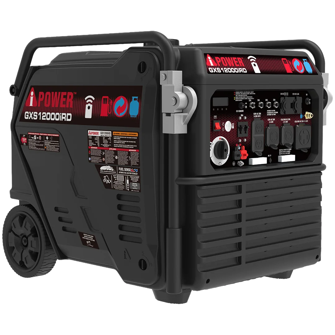 A-IPOWER  GXS12000iRD – Planta Eléctrica Inverter Dual Fuel 12,000W ( Electric Start Dual Fuel Gas and Propane - 50A Outlet)