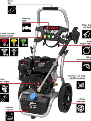 BLACK FRIDAY🔴 | A-iPower PWF2700SH | 2700 PSI 2.3GPM | Gas Pressure Washer