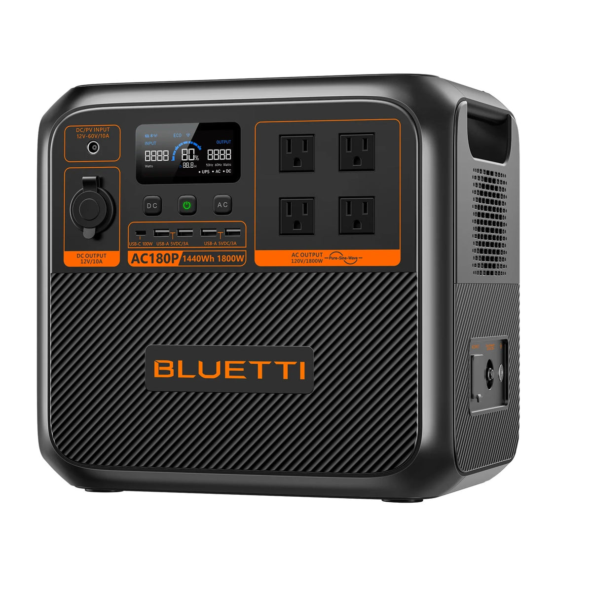BLUETTI AC180P | 1,800W / 1,440Wh + Placa Solar de 200 Watts