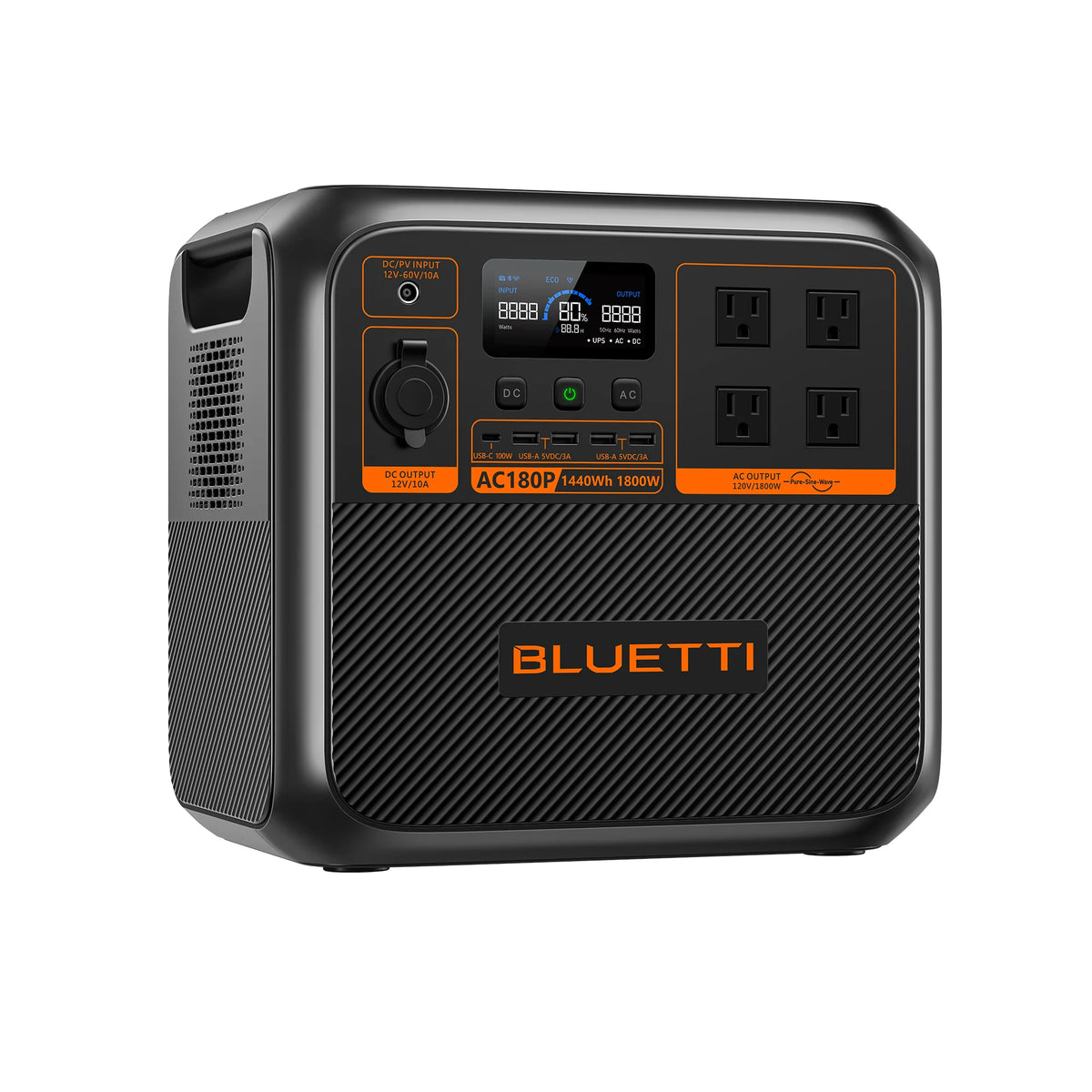 BLUETTI AC180P | 1,800W / 1,440Wh + Placa Solar de 200 Watts