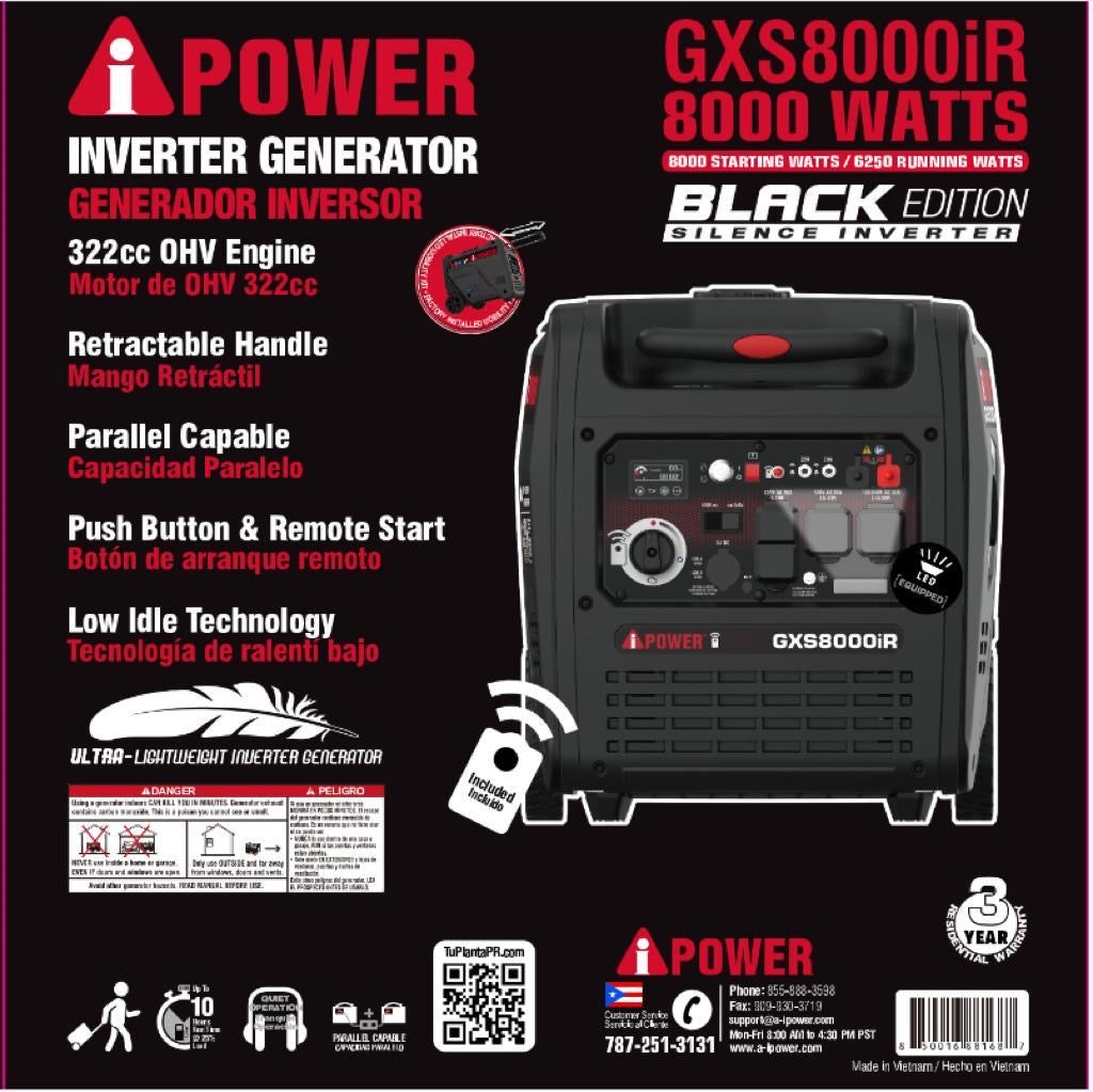 A-IPOWER BLACK EDITION GXS8000iR | INVERTER | 8000 WATTS |