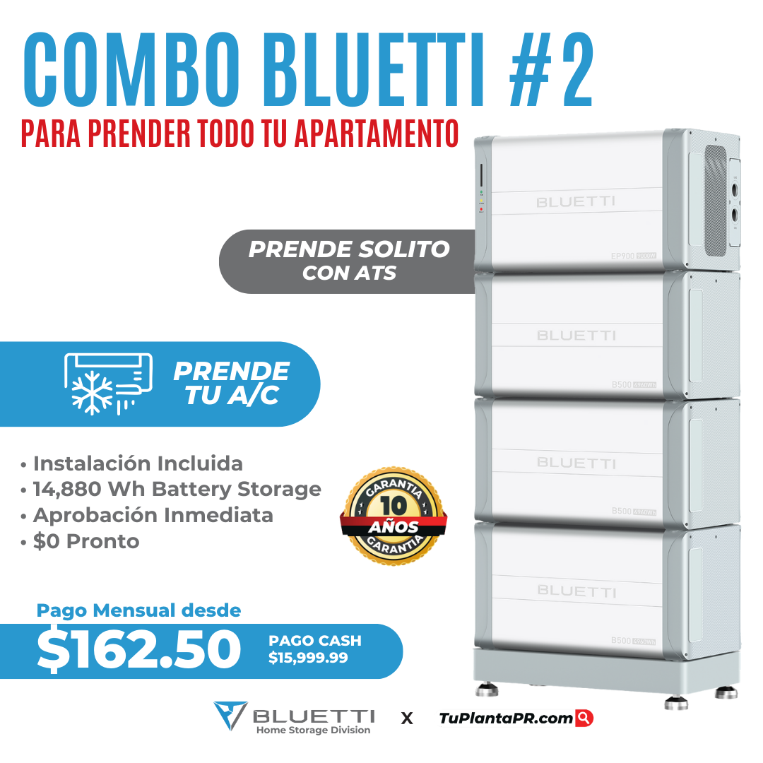 COMBO #2 BLUETTI | PARA PRENDER TODO TU APARTAMENTO CON 14,880 Wh DE ALMACENAMIENTO