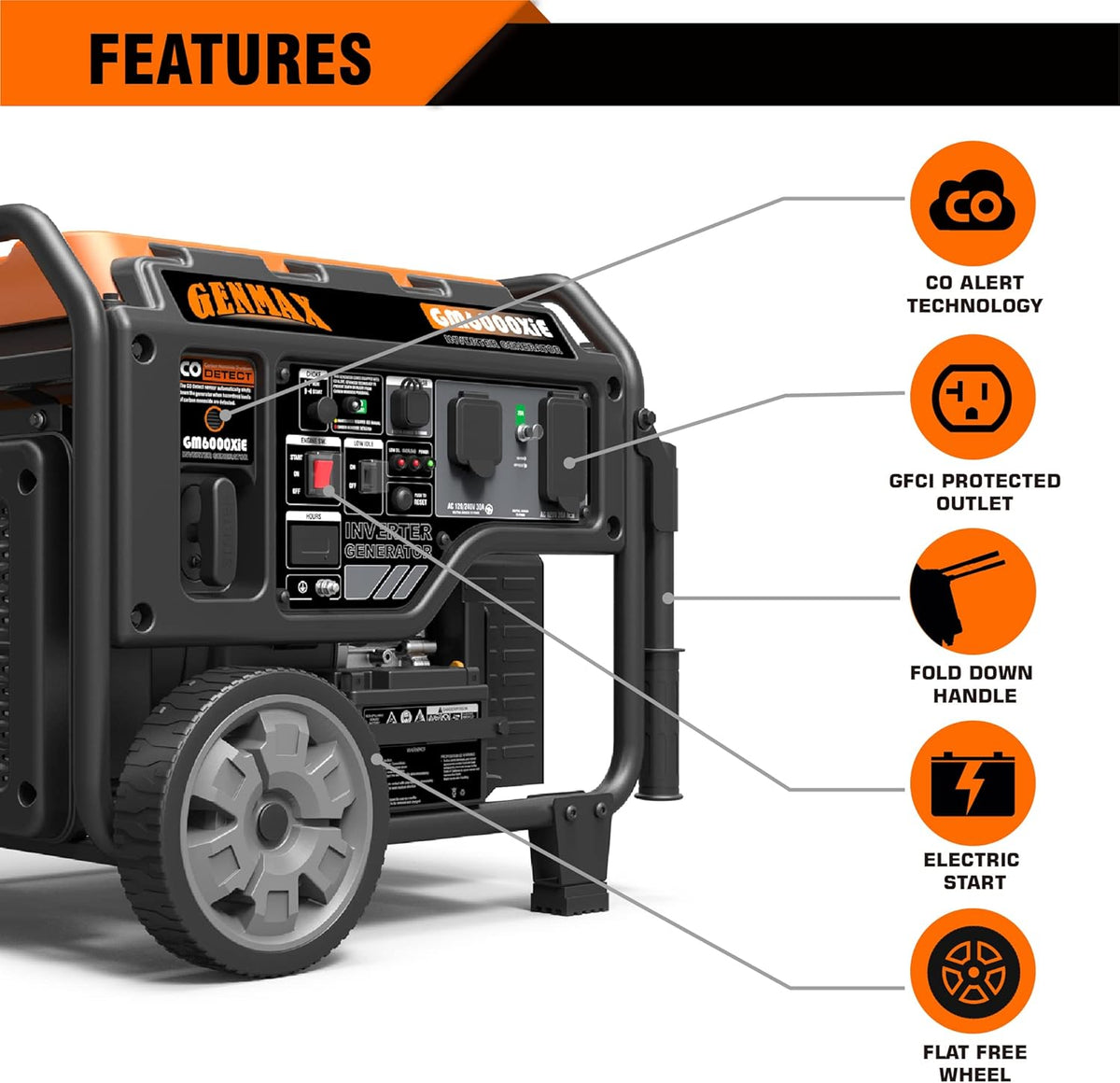 Generador Inverter GENMAX 6000W Dual Fuel