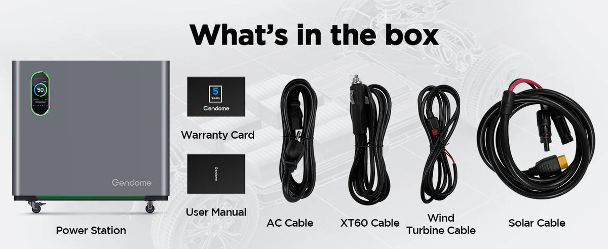COMBO Gendome Home 3000 | 3,072 Wh / 3,000 W + Placa portátil de 200 Watts + Transfer Manual (Sub Panel) + Instalación*)