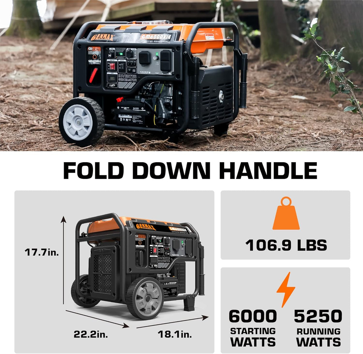Generador Inverter GENMAX 6000W Dual Fuel