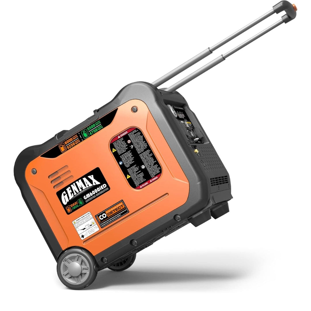 GENMAX 6,000W Super silencioso Dual (Gasolina, gas GLP)