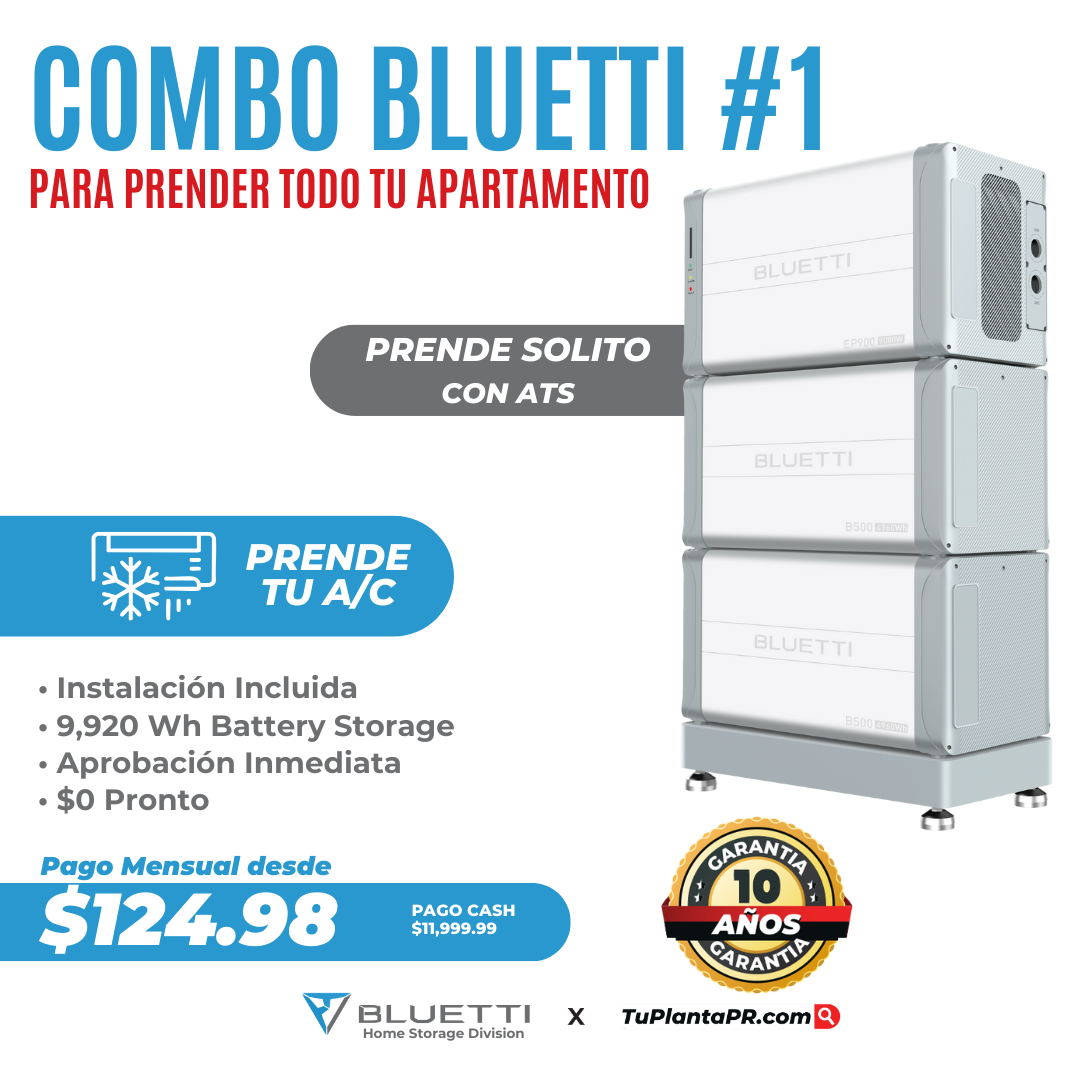 COMBO #1 BLUETTI | PARA PRENDER TODO TU APARTAMENTO CON 9,920 Wh DE ALMACENAMIENTO