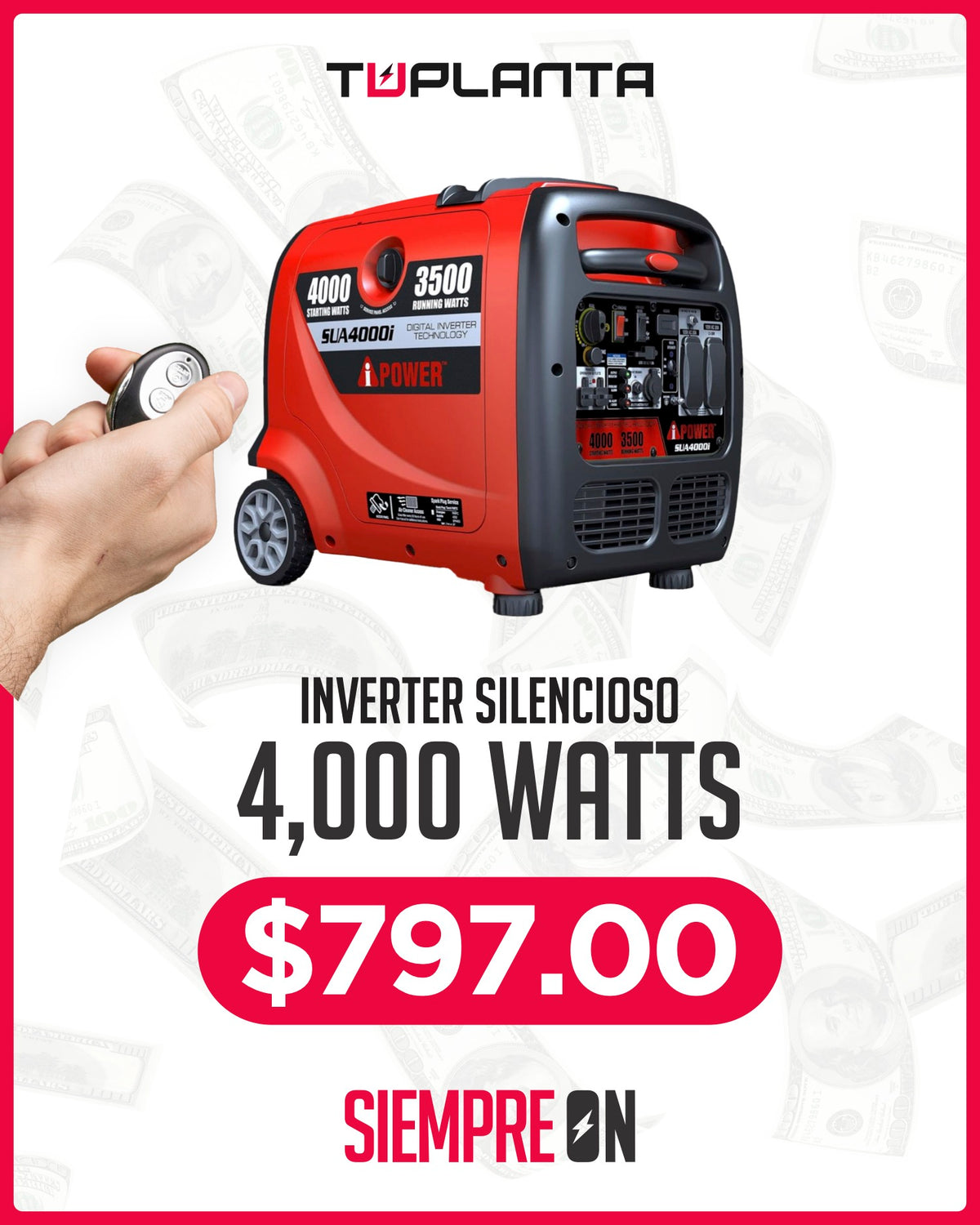 A-iPower  SUA4000iED | Inverter | 4000 Watts (Black Friday)