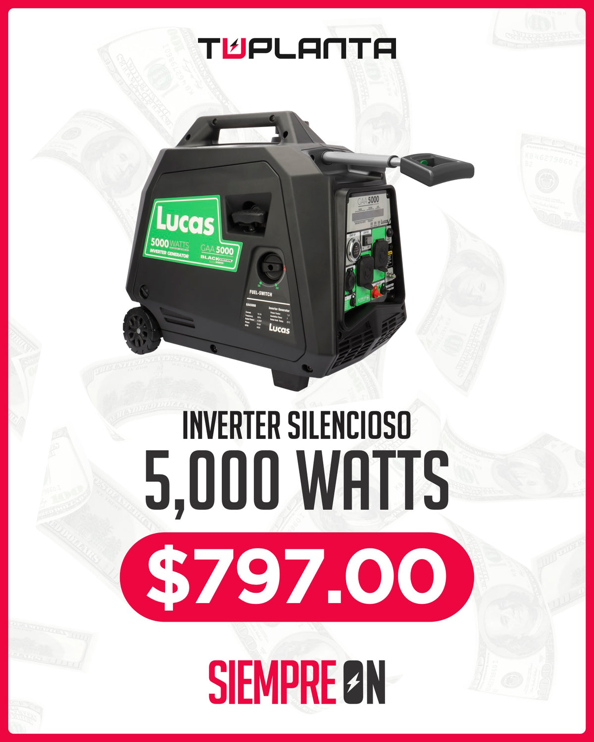 LUCAS "Black Edition" | INVERTER | 5,000 Watts (Black Friday)