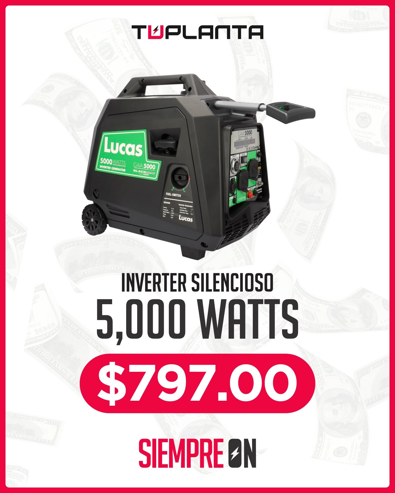 LUCAS "Black Edition" | INVERTER | 5,000 Watts (Black Friday)