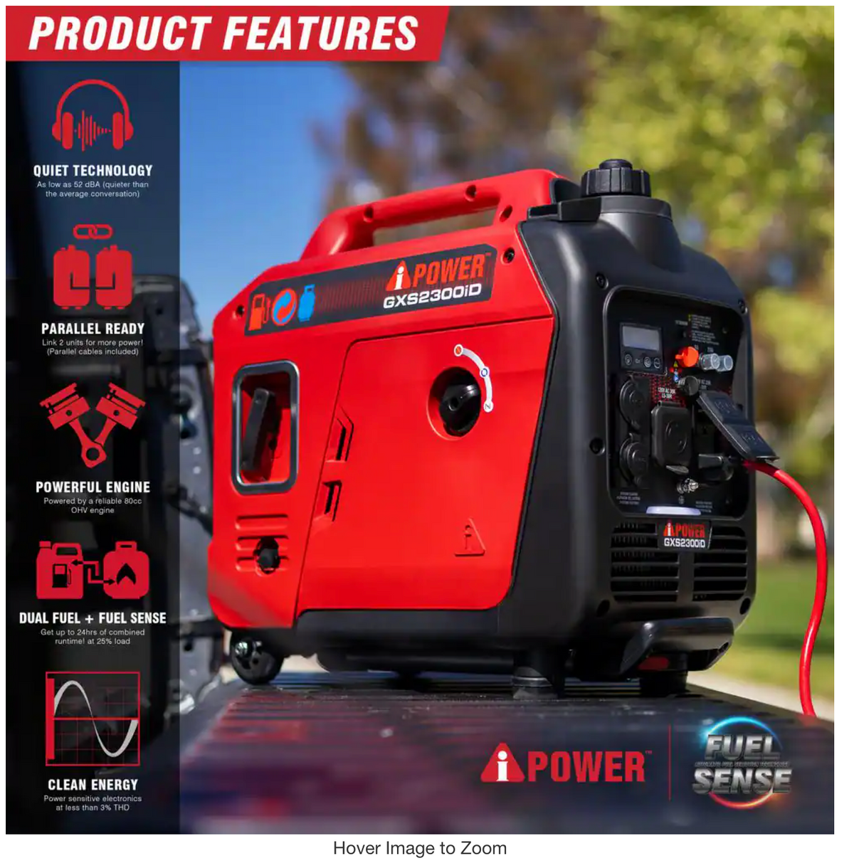 Generador A-IPOWER Dual Fuel Inverter GXS2300iD | 2300 Watt | Prende por YOYO