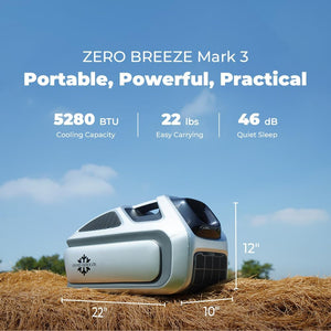 Zero Breeze Mark 3 – Aire Acondicionado Portátil 5,280 BTU + 1 batería
