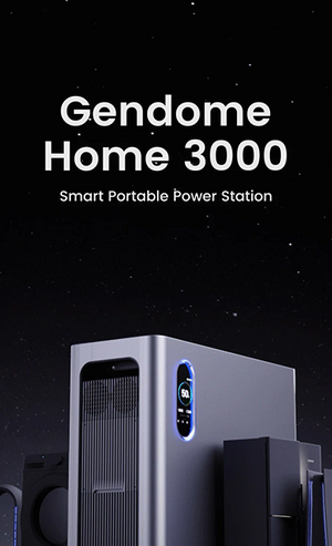 Gendome Home 3000 | 3072Wh/3000W |  Batería solar LiFePO4  + Placa Solar 200 Watts | (Perfecto para apartamentos o condominios)