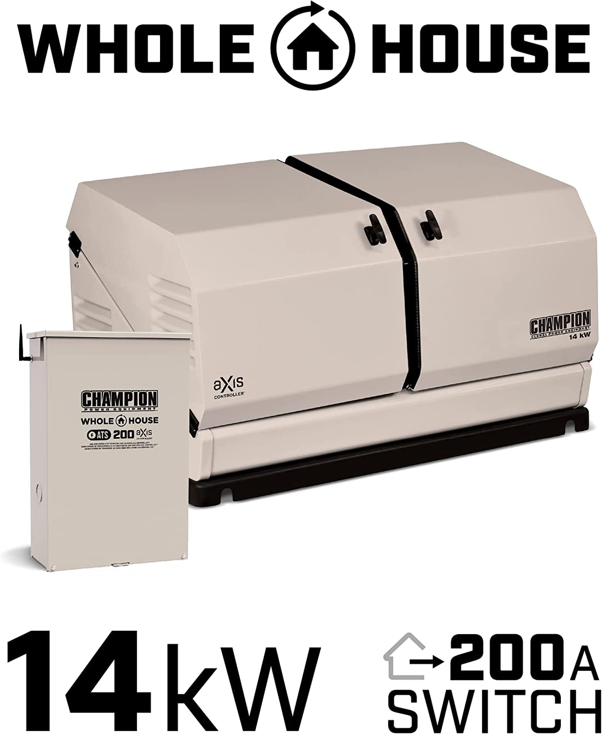 14Kw Champion Power | Generador Electrica de Gas Propano + Tranfer Switch Automático.