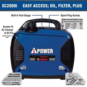 A-iPower SC2000i Generador 𝐈𝐧𝐯𝐞𝐫𝐭𝐞𝐫 con motor 𝐘𝐀𝐌𝐀𝐇𝐀 | SUPER SILENCIOSA